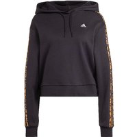 ADIDAS Damen Hoodie Essentials 3-Streifen Animal Print Relaxed  schwarz | L von Adidas