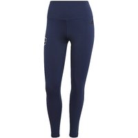 ADIDAS Damen Tight Signature Graphic Print High-Waisted 7/8 dunkelblau | L von Adidas