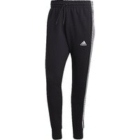 ADIDAS Herren Jogginghose Essentials French Terry Tapered Cuff 3-Streifen schwarz | L (lang) von Adidas