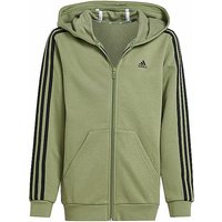 ADIDAS Kinder Kapuzenjacke Essentials 3-Streifen Fleece  olive | 128 von Adidas