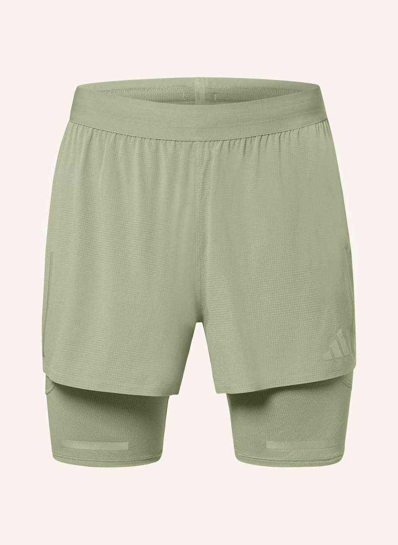 Adidas 2-In-1-Laufshorts Ultimate Hi Vis gruen von Adidas