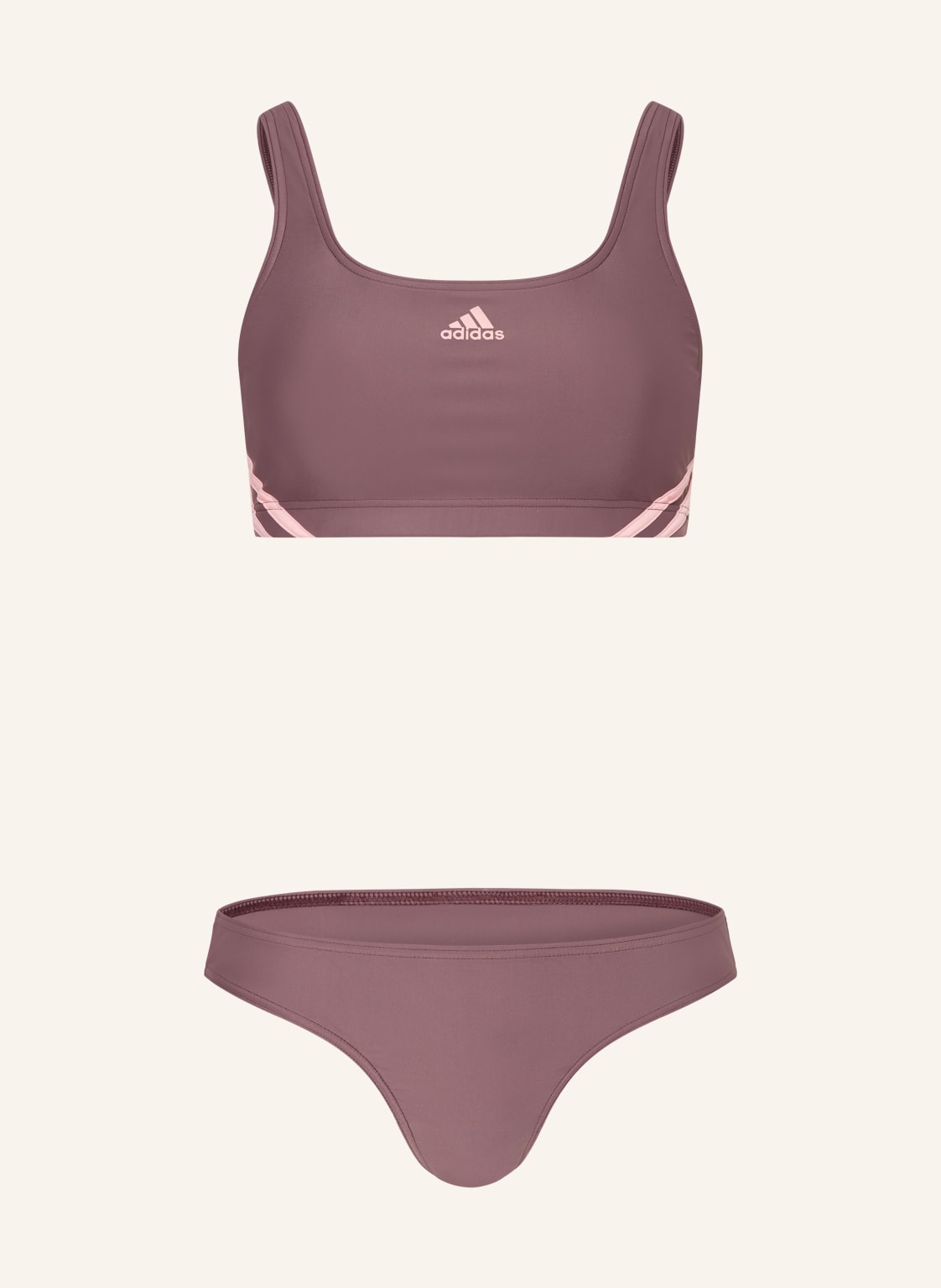 Adidas Bustier-Bikini 3-Streifen Sporty lila von Adidas