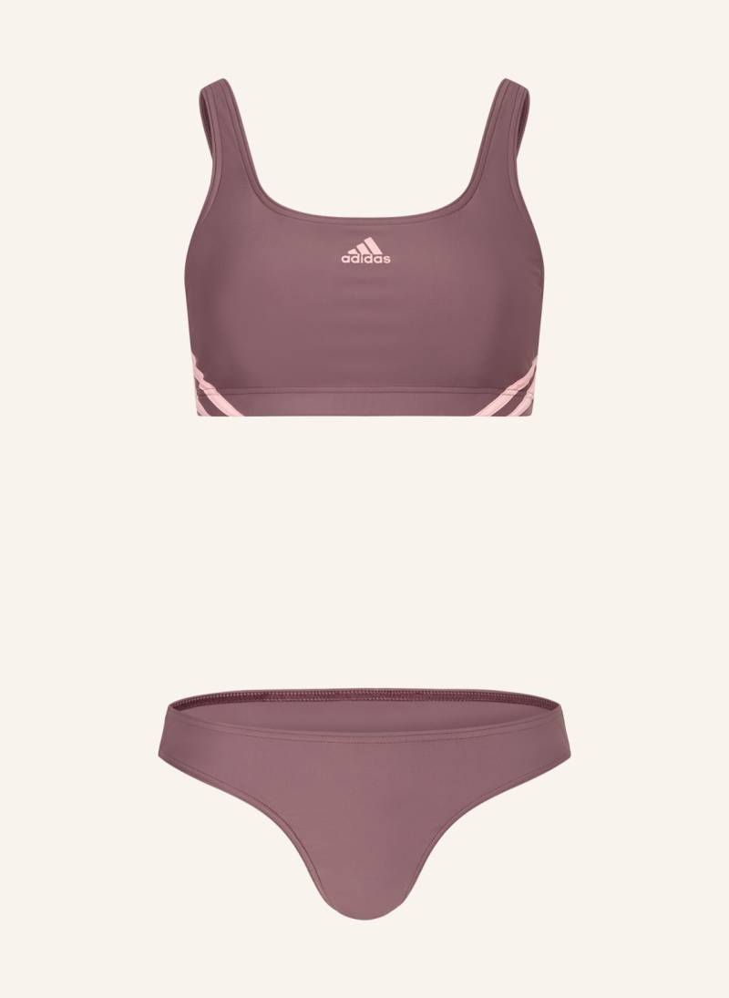 Adidas Bustier-Bikini 3-Streifen Sporty lila von Adidas