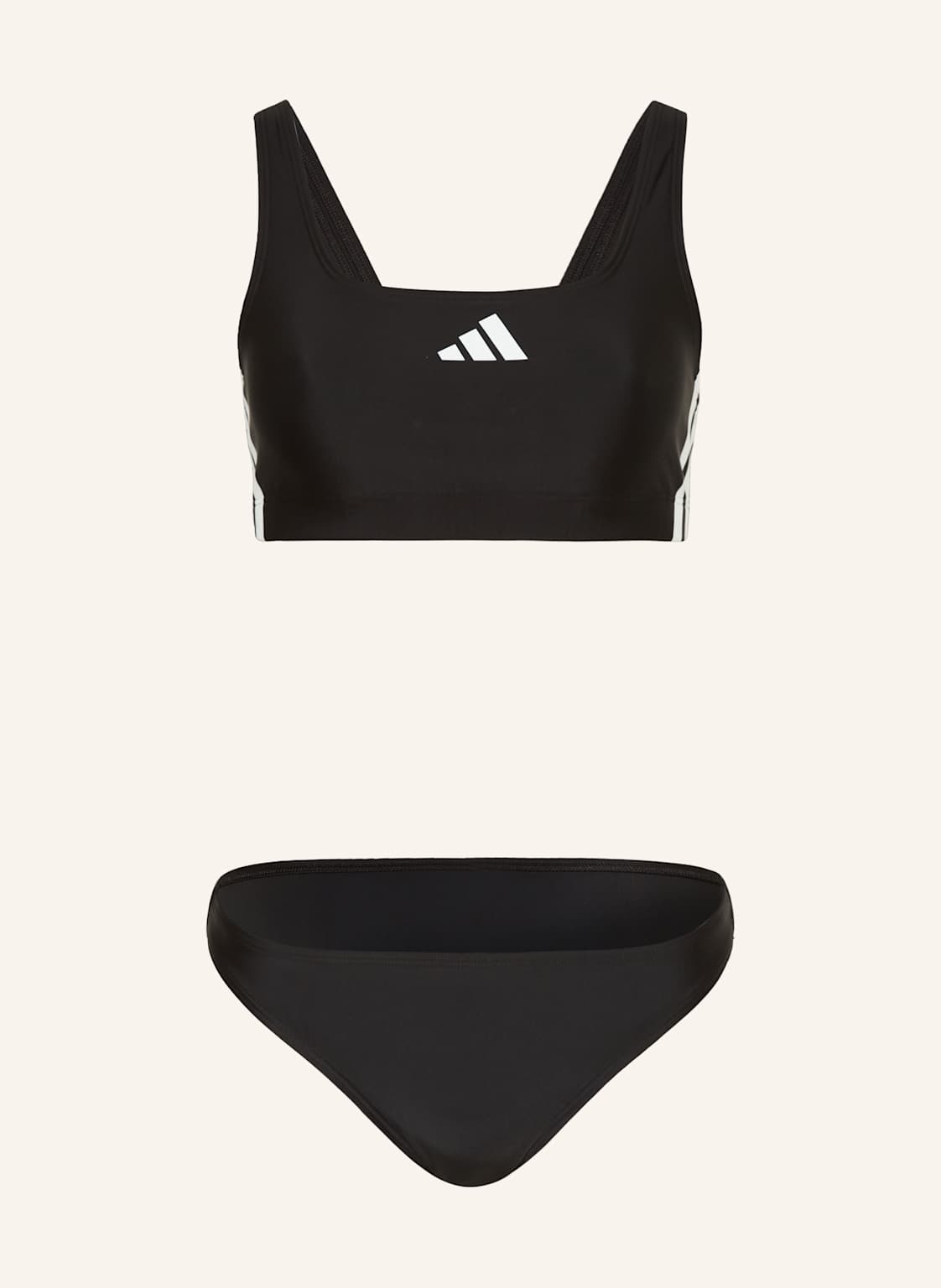 Adidas Bustier-Bikini 3-Streifen schwarz von Adidas