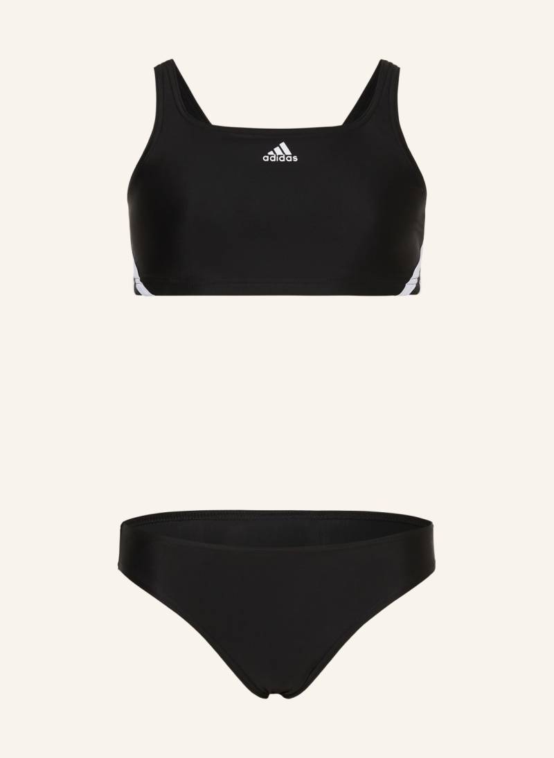 Adidas Bustier-Bikini 3-Streifen schwarz von Adidas