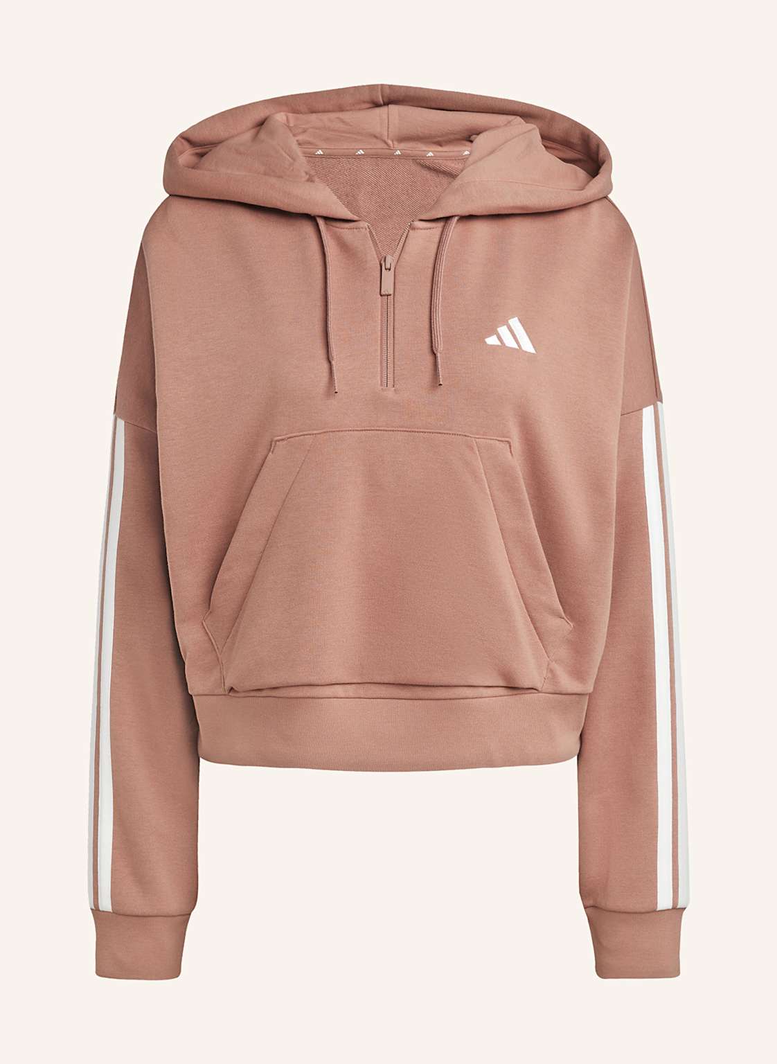 Adidas Hoodie Essentials 3-Stripes braun von Adidas