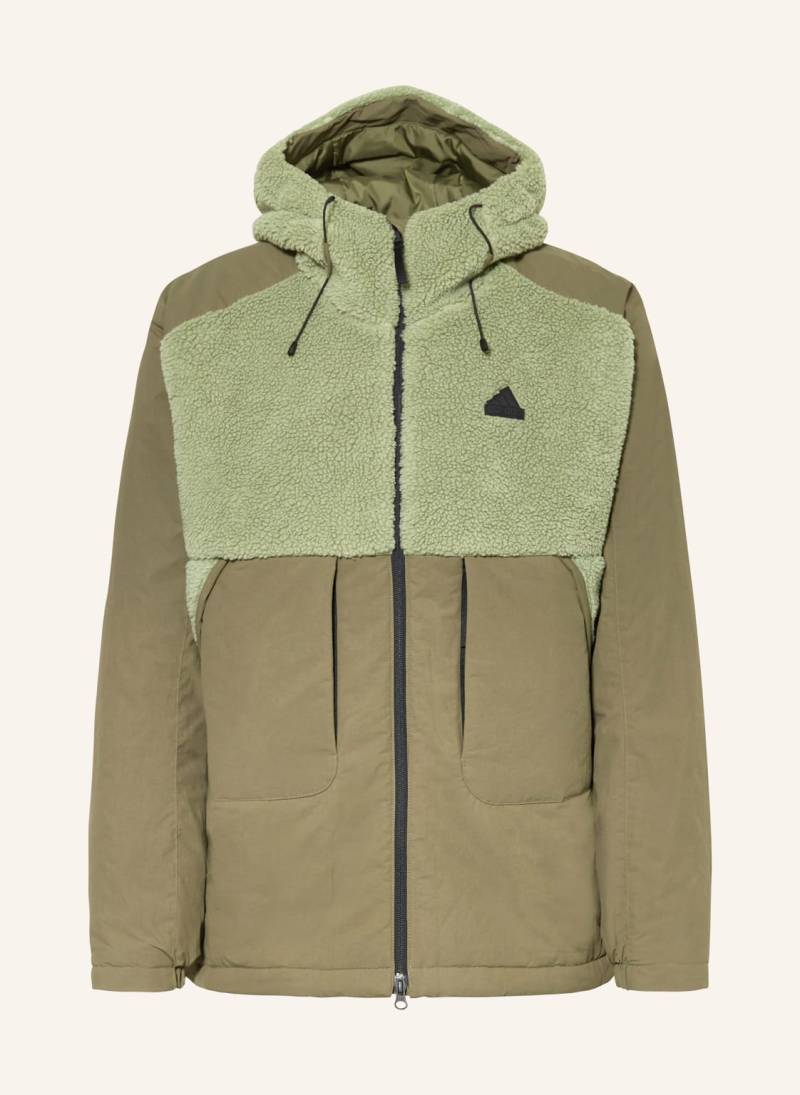 Adidas Jacke City Escape Im Materialmix gruen von Adidas