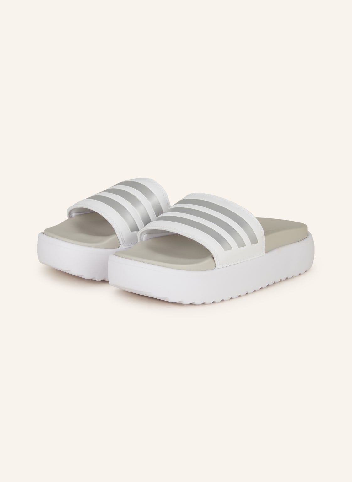 Adidas Plateau-Pantoletten Adilette Platform weiss Adidas Plateau-Pantoletten Adilette Platform weiss von Adidas