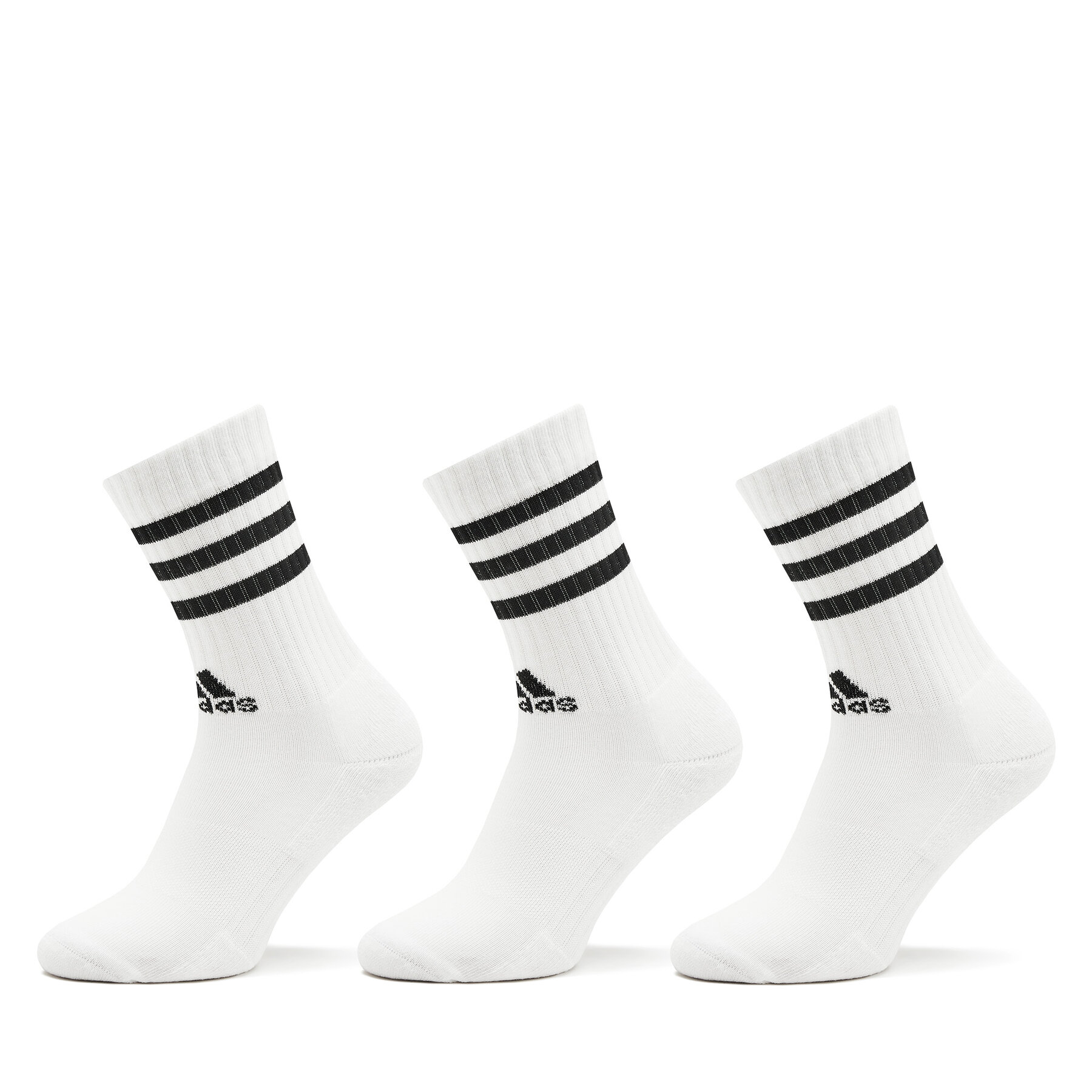 Hohe Unisex-Socken adidas 3-Stripes Cushioned Crew Socks 3 Pairs HT3458 Weiß von Adidas