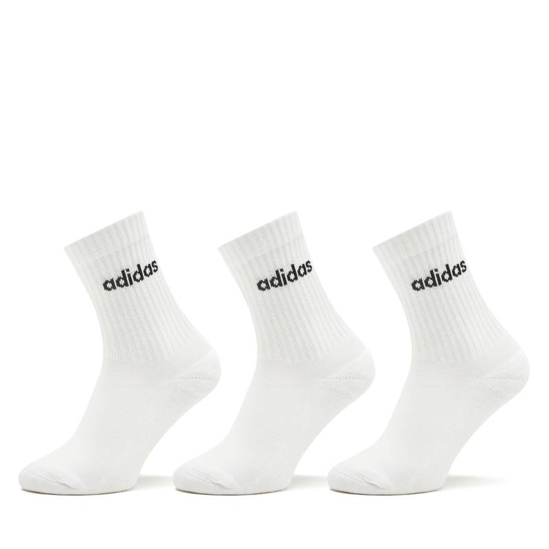 Hohe Unisex-Socken adidas Linear Crew Cushioned Socks 3 Pairs HT3455 Weiß von Adidas