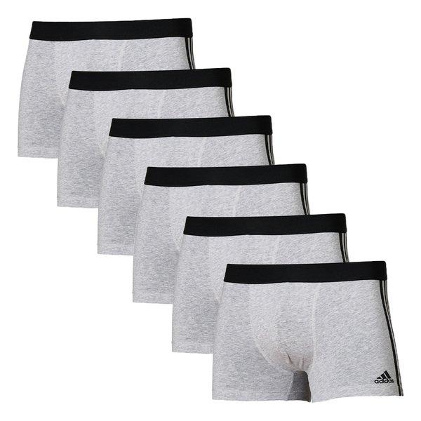 adidas 6er Pack Active Flex Cotton 3 Stripes - Retro Short Pant Herren Grau L von Adidas