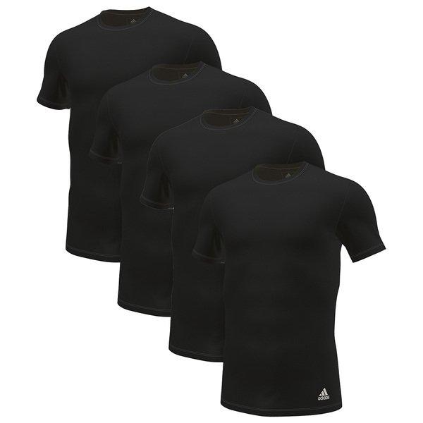 adidas 4er Pack Active Flex Cotton 3 Stripes - Unterhemd Shirt Kurzarm Herren Schwarz M von Adidas