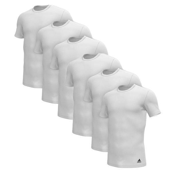 adidas 6er Pack Active Flex Cotton - Unterhemd Shirt Kurzarm Herren Weiss S von Adidas