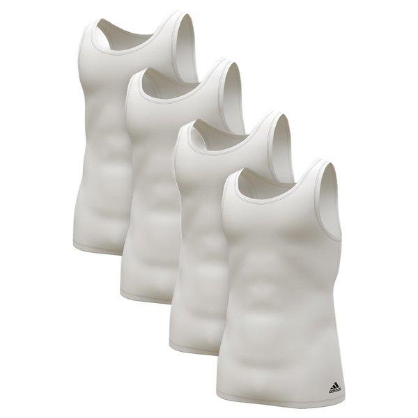 adidas 4er Pack Active Flex Cotton 3 Stripes - Unterhemd Tanktop Herren Weiss M von Adidas