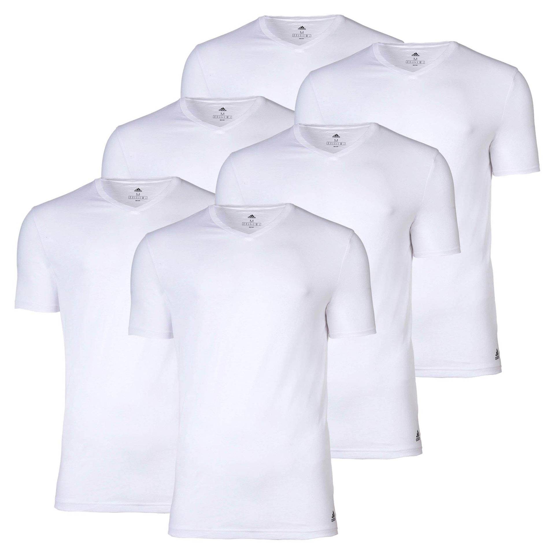 adidas T-shirt, 6er Pack Herren Weiss L von Adidas