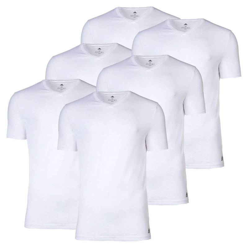 adidas T-shirt, 6er Pack Herren Weiss L von Adidas