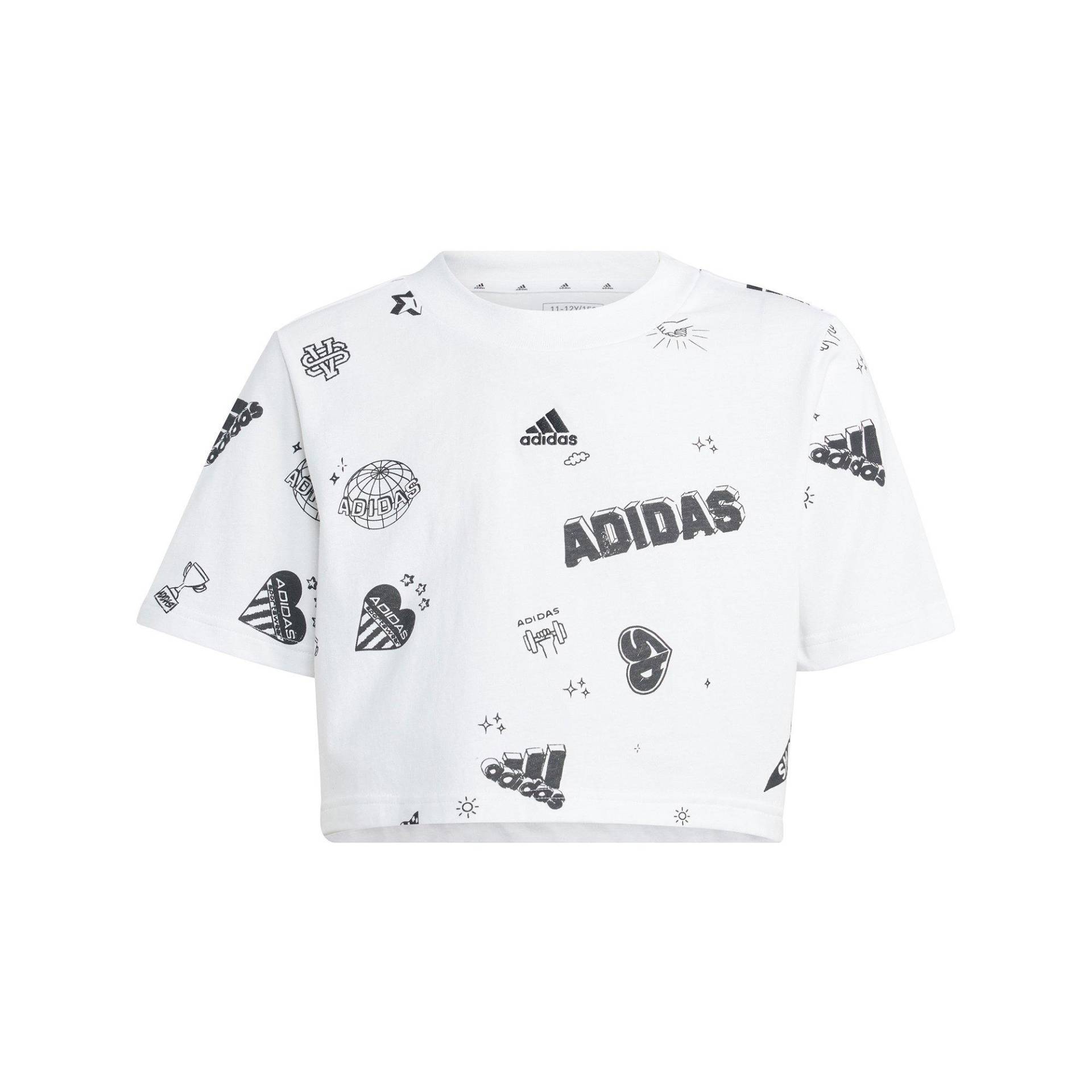 Adidas - T-Shirt, Rundhals, kurzarm, 152, Weiss von Adidas