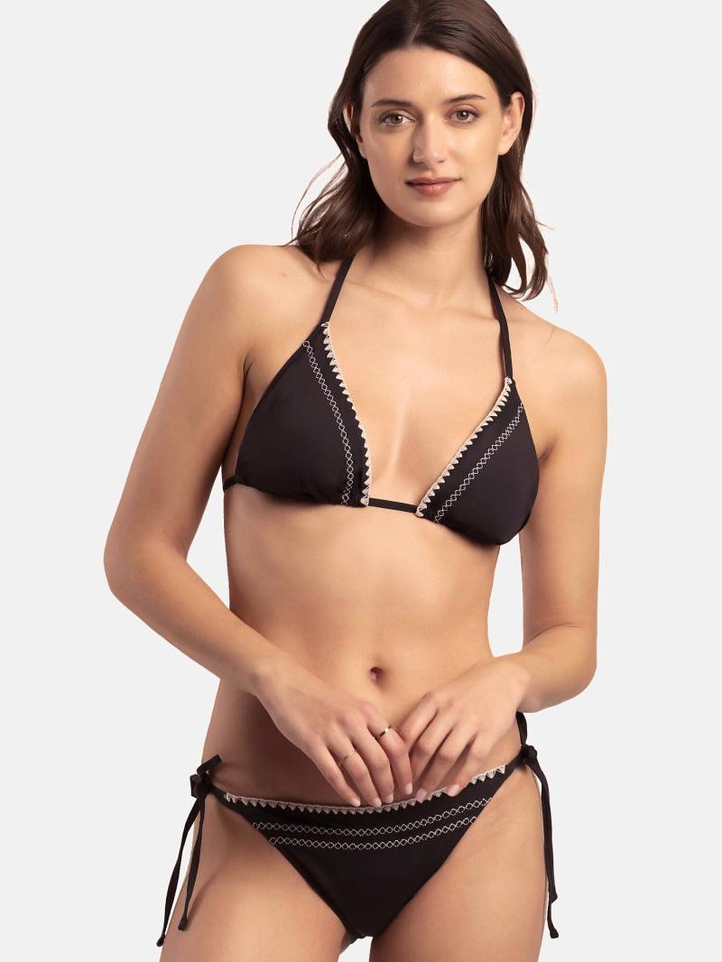 2-teiliges Set Triangel-bikini Vorgeformt Embroidery Beach Unisex Schwarz 40 von Admas