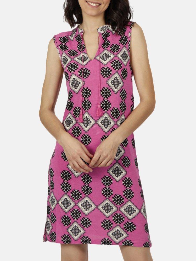 Ärmelloses Sommerkleid Art Deco Damen Fuchsia L von Admas