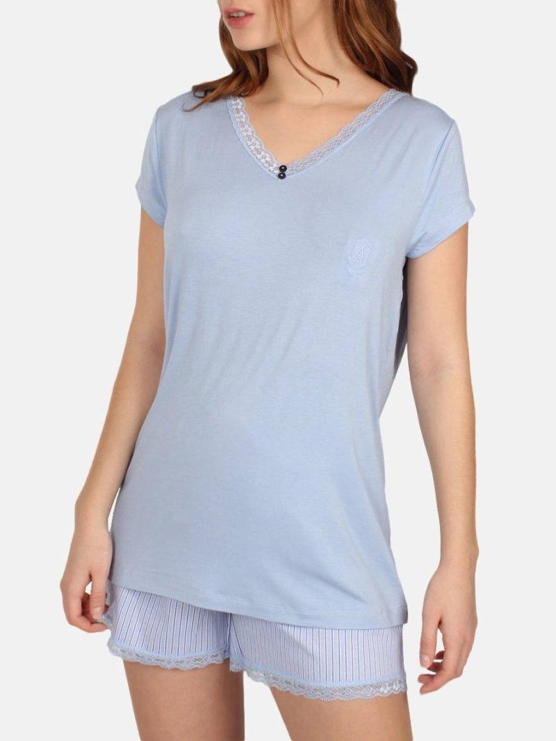 Pyjama-shorts T-shirt Fresh And Soft Damen Blau XXL von Admas