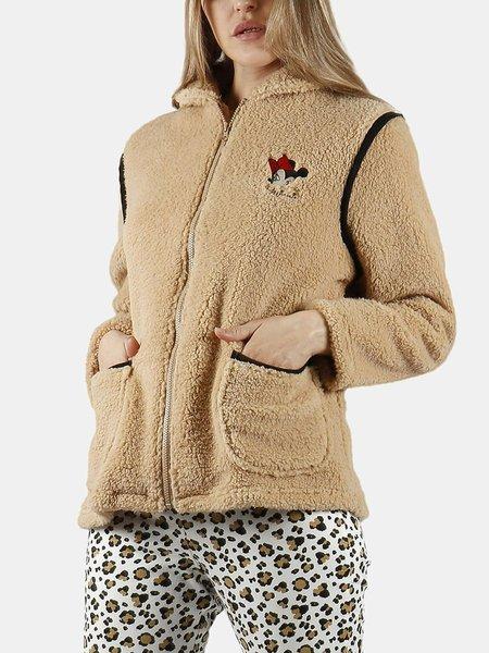 Hausjacke Minnie Leopardo Disney Damen Braun L von Admas