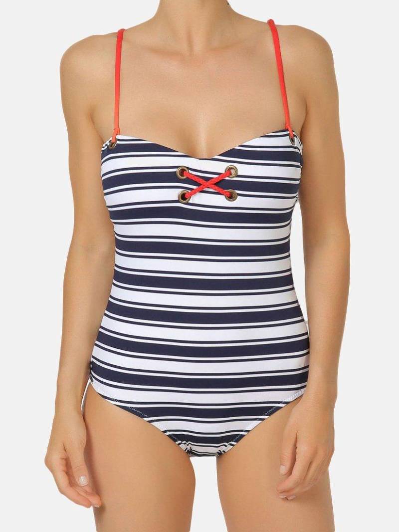 1-teiliger Badeanzug Stripes Damen Königsblau 36 von Admas