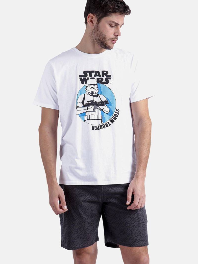 Pyjama Shorts T-shirt Stromtrooper Star Wars Herren Weiss S von Admas