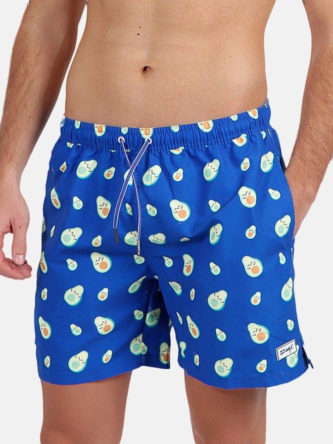 Admas - Badeshorts Aguacates Mr Wonderful, für Herren, Schwarz / Blau, Größe XXL von Admas