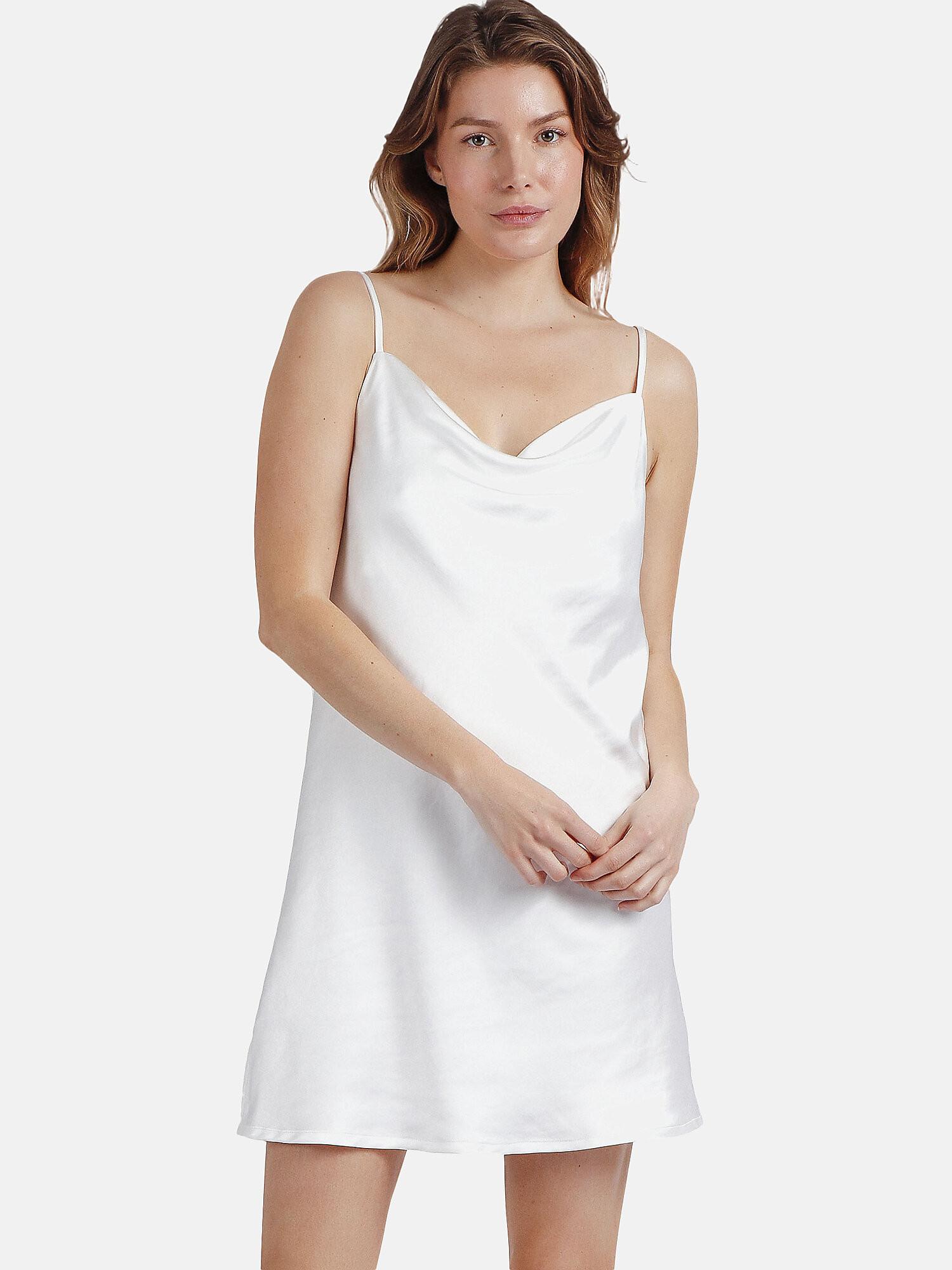 Negligé Satin Luxe Damen Weiss L von Admas