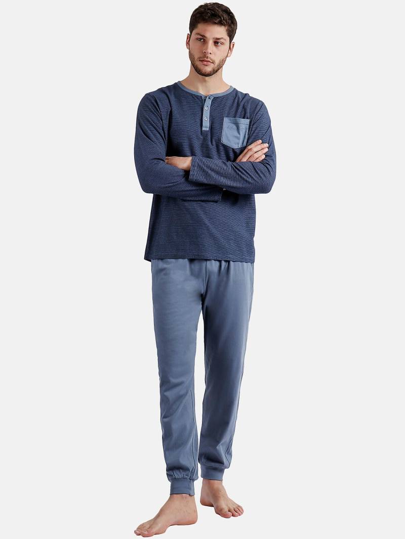 Pyjama Hausanzug Hose Und Oberteil Azure A Antonio Miro Herren Blau XXL von Admas