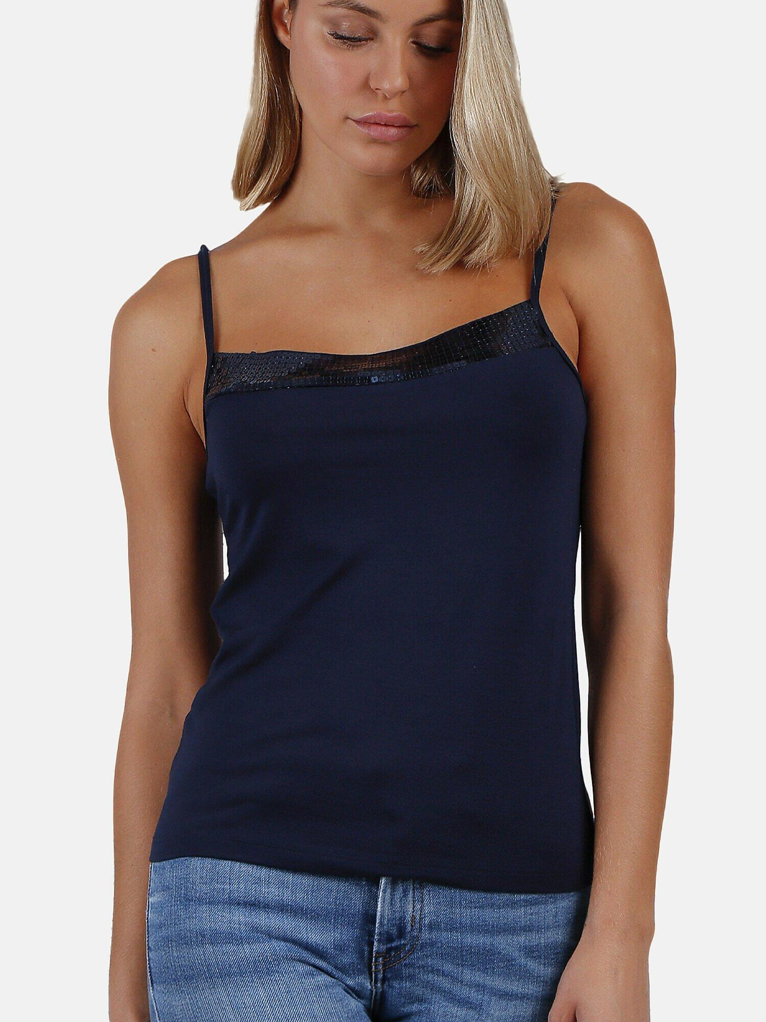 Tanktop Escote Lentejuelas Damen Königsblau L von Admas