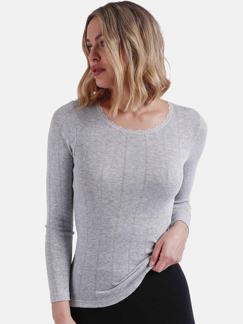 Top Mit Langen Ärmeln Desagujado Damen Grau XL von Admas