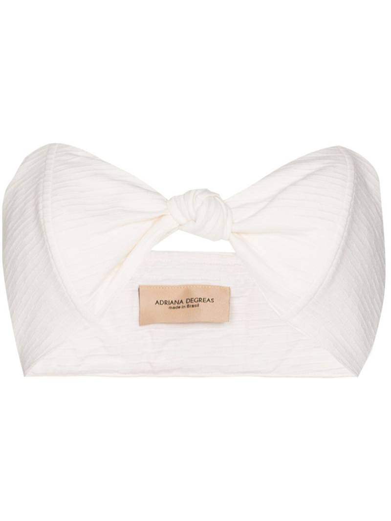 Adriana Degreas Montaigne knot-detail brallete top - White von Adriana Degreas