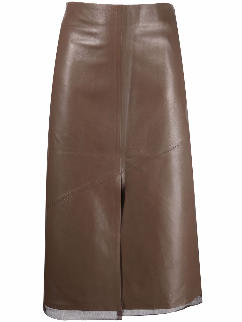 AERON layered straight skirt - Brown von AERON