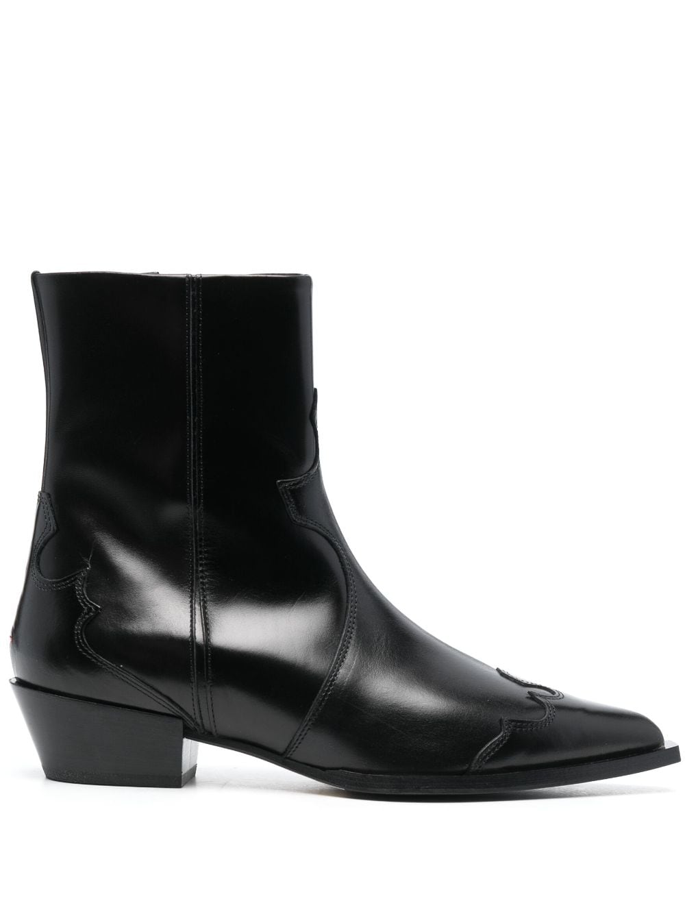 Aeyde Alby 30mm pointed-toe leather boots - Black von Aeyde