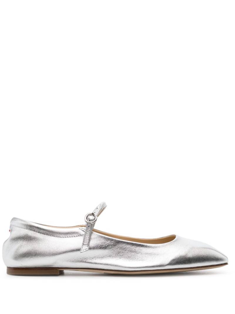 Aeyde Aline Babies metallic ballerina shoes - Silver von Aeyde