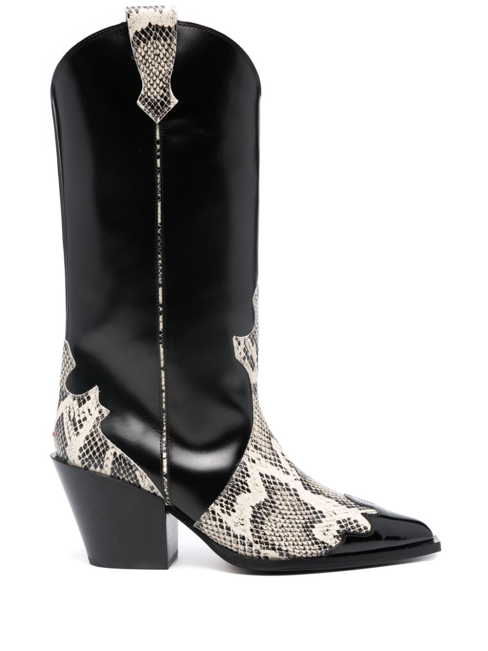 Aeyde Ariel 80mm snakeskin-effect boots - Black von Aeyde