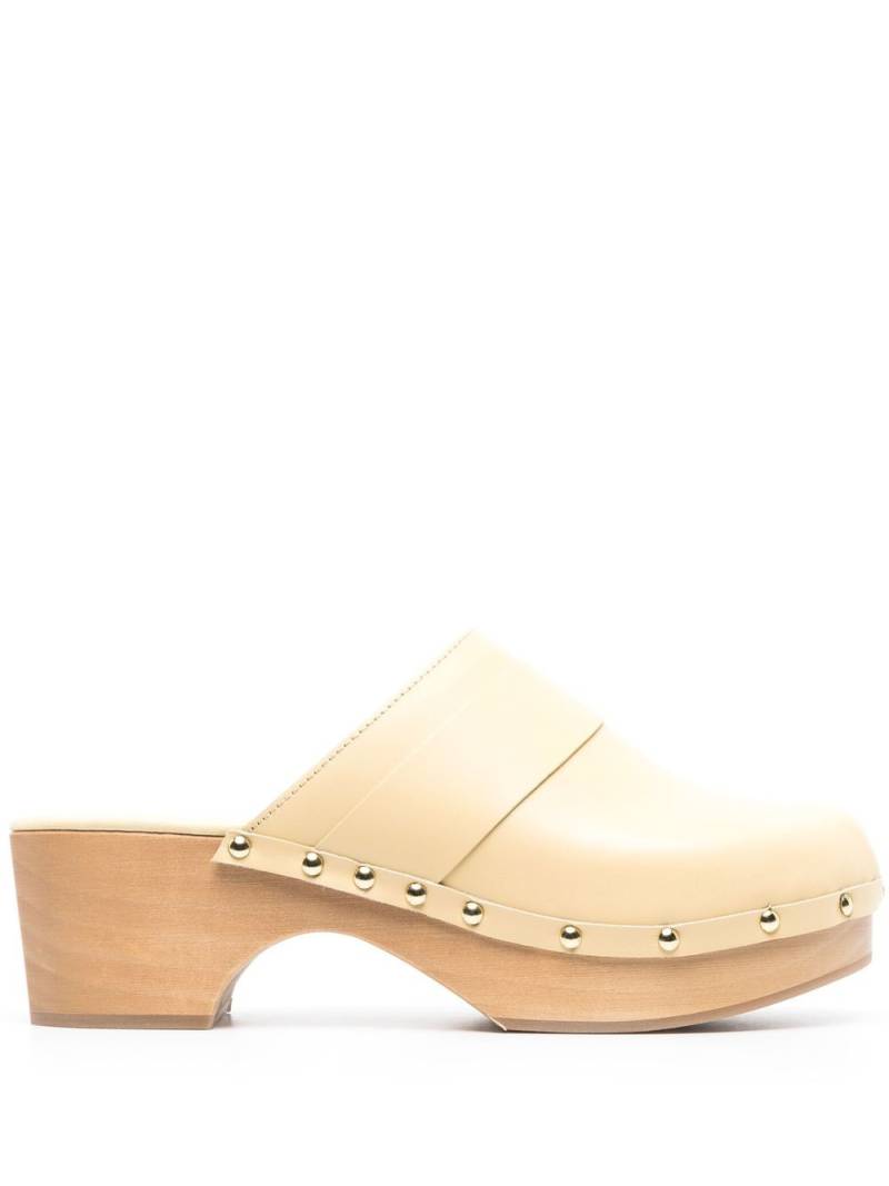 Aeyde Bibi 60mm leather wooden mule - Neutrals von Aeyde