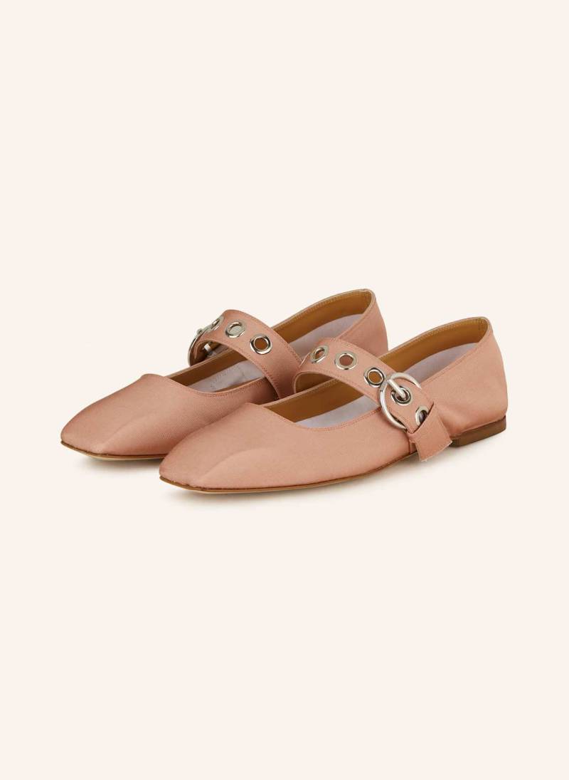 Aeyde Mary-Jane-Ballerinas Uma Eyelet Grosgrain rosa von Aeyde