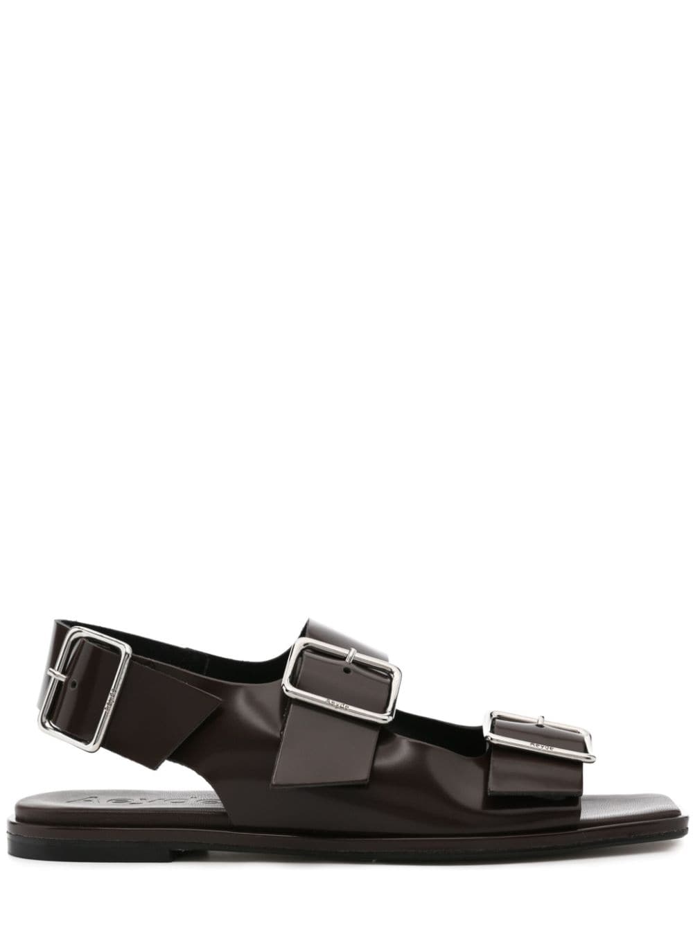 Aeyde Tekla buckled leather sandals - Brown von Aeyde