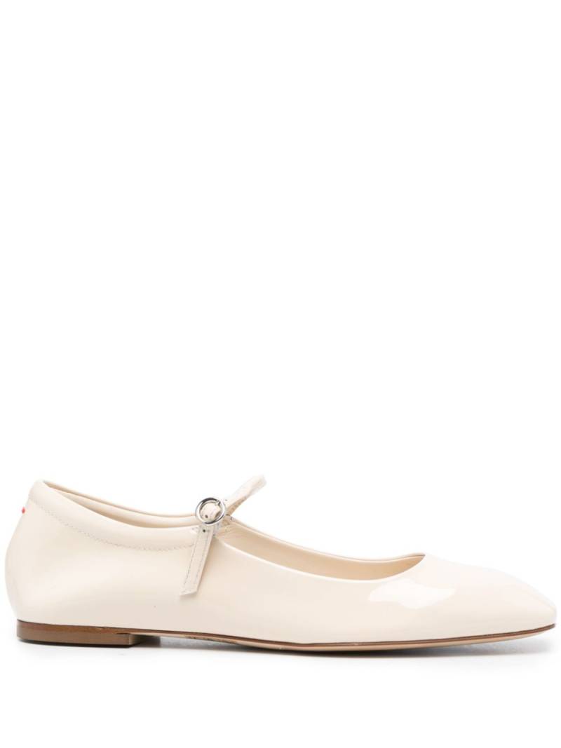 Aeyde Uma square-toe leather ballerinas - Neutrals von Aeyde