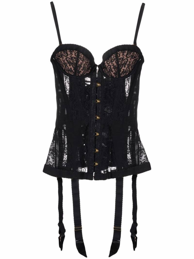 Agent Provocateur Mercy lace-panelled corset - Black von Agent Provocateur