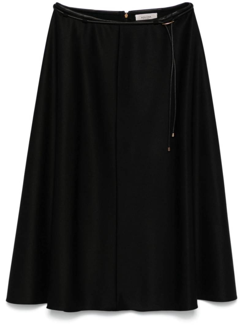 Agnona belted midi skirt - Black von Agnona