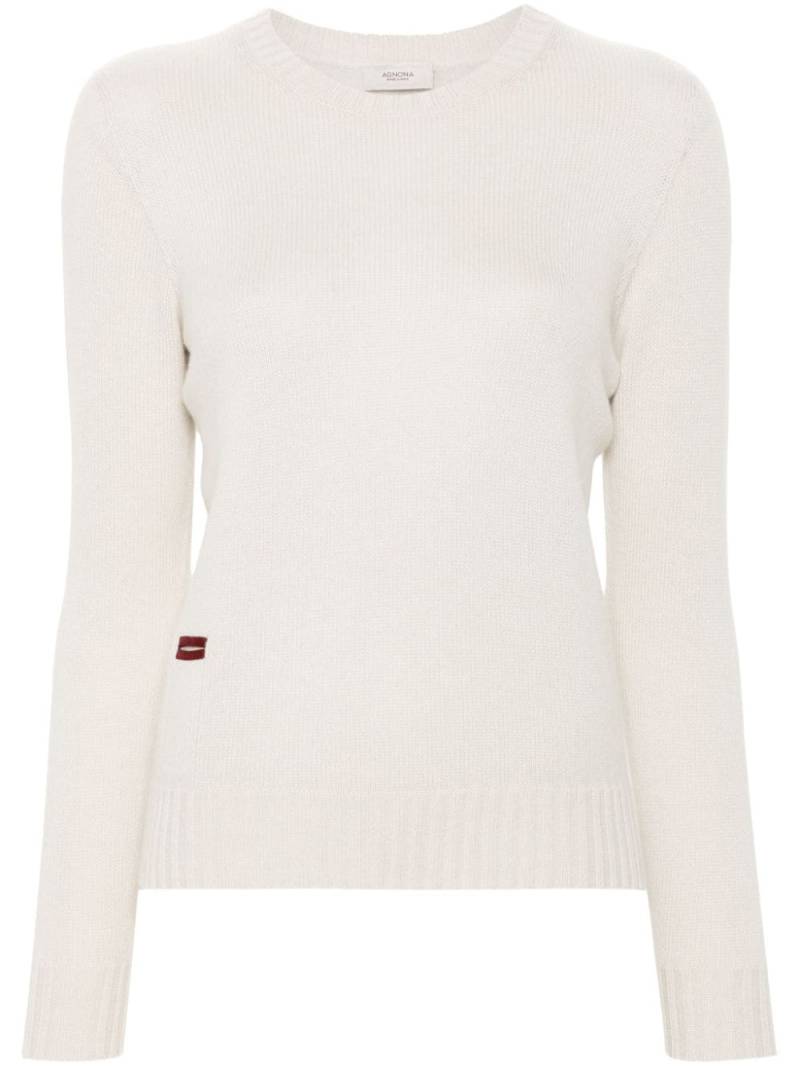 Agnona logo-plaque cashmere jumper - Neutrals von Agnona