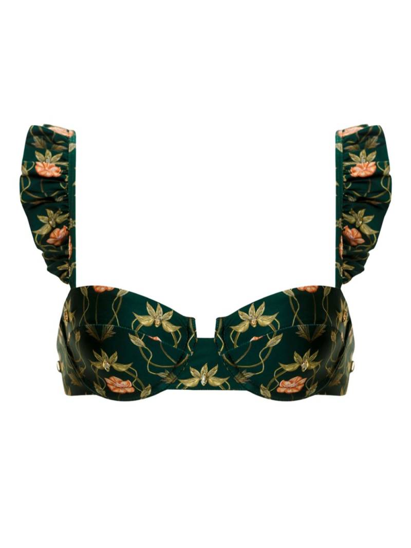 Agua By Agua Bendita Kiwi Esotérico floral-print bikini top - Green von Agua By Agua Bendita