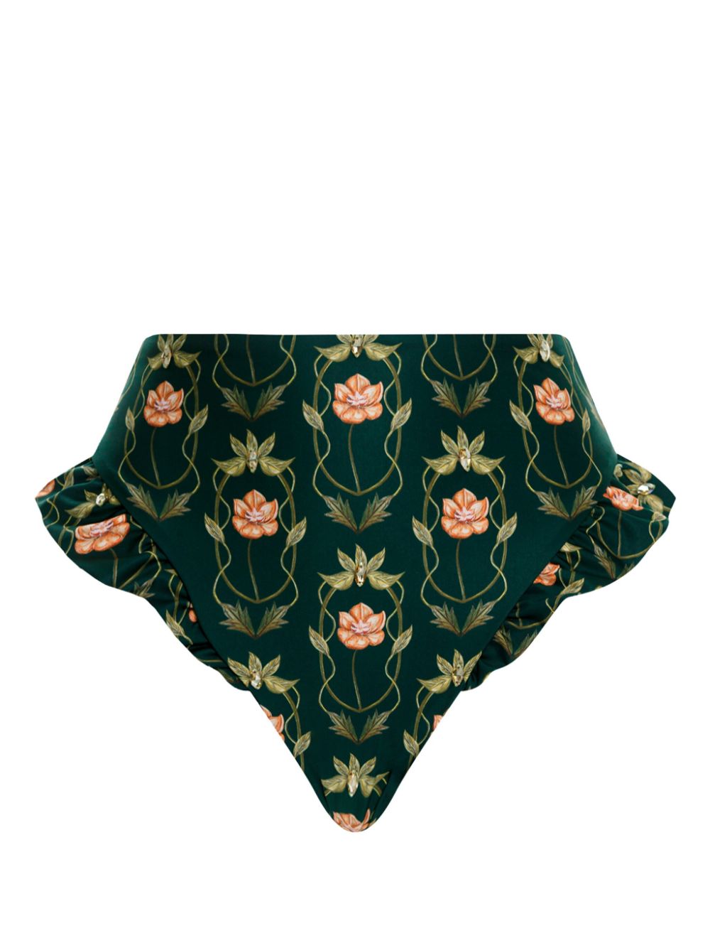 Agua By Agua Bendita floral-print high-waist bikini bottoms - Green von Agua By Agua Bendita