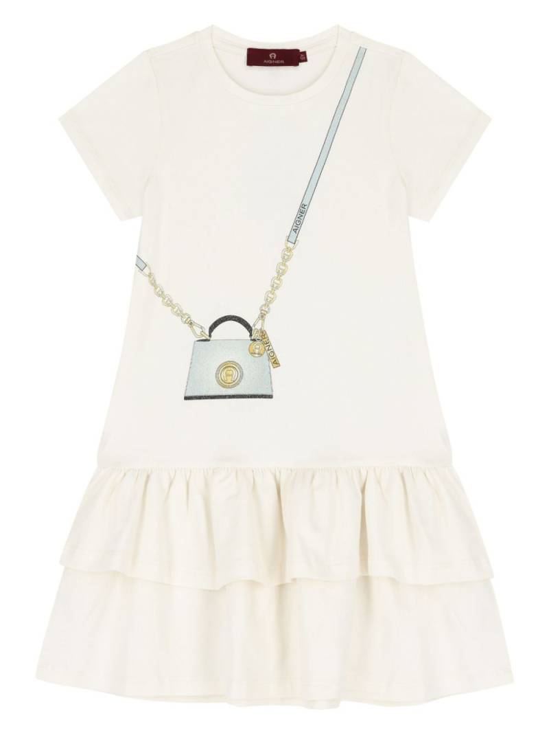 Aigner Kids Bag-print dress - Neutrals von Aigner Kids