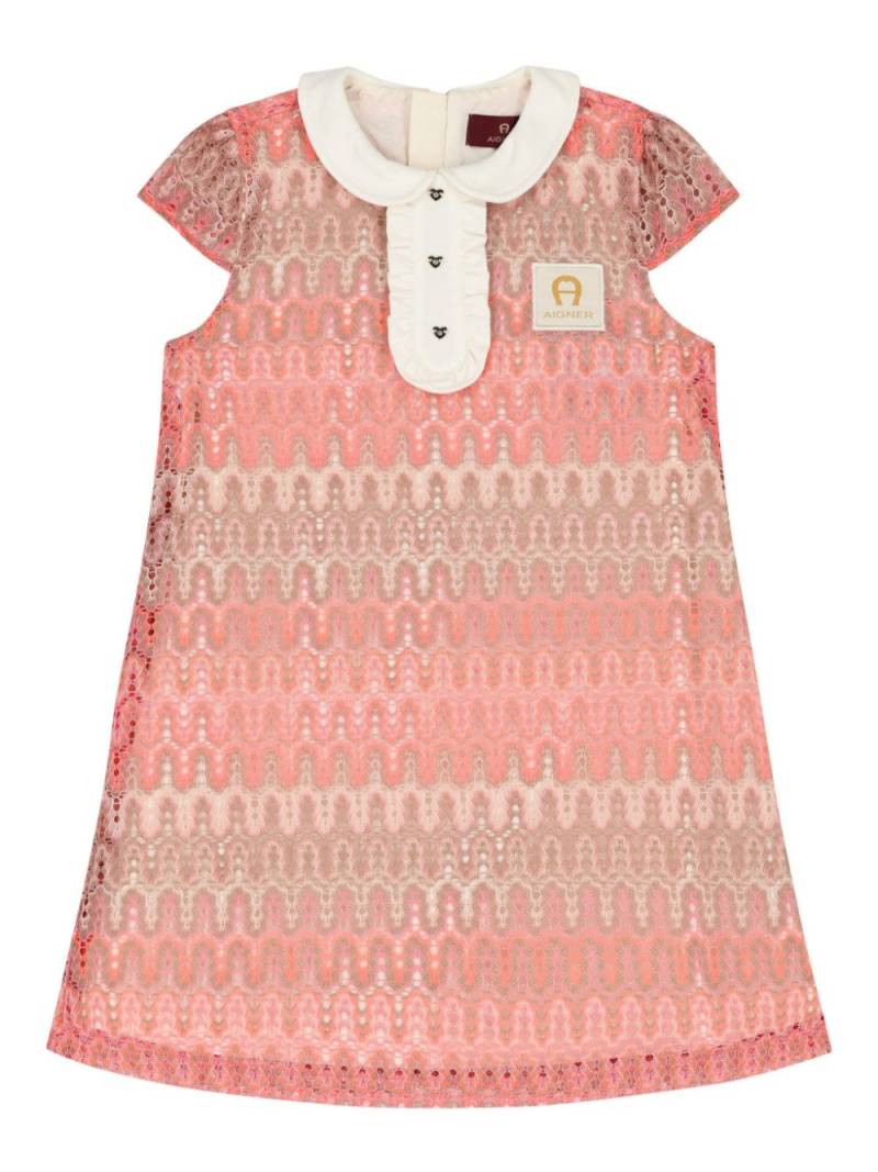 Aigner Kids appliqué lace dress - Neutrals von Aigner Kids