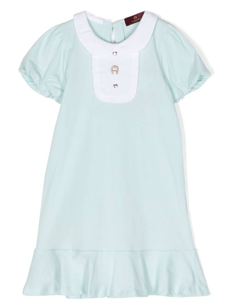 Aigner Kids bib-collar drop-waist dress - Blue von Aigner Kids