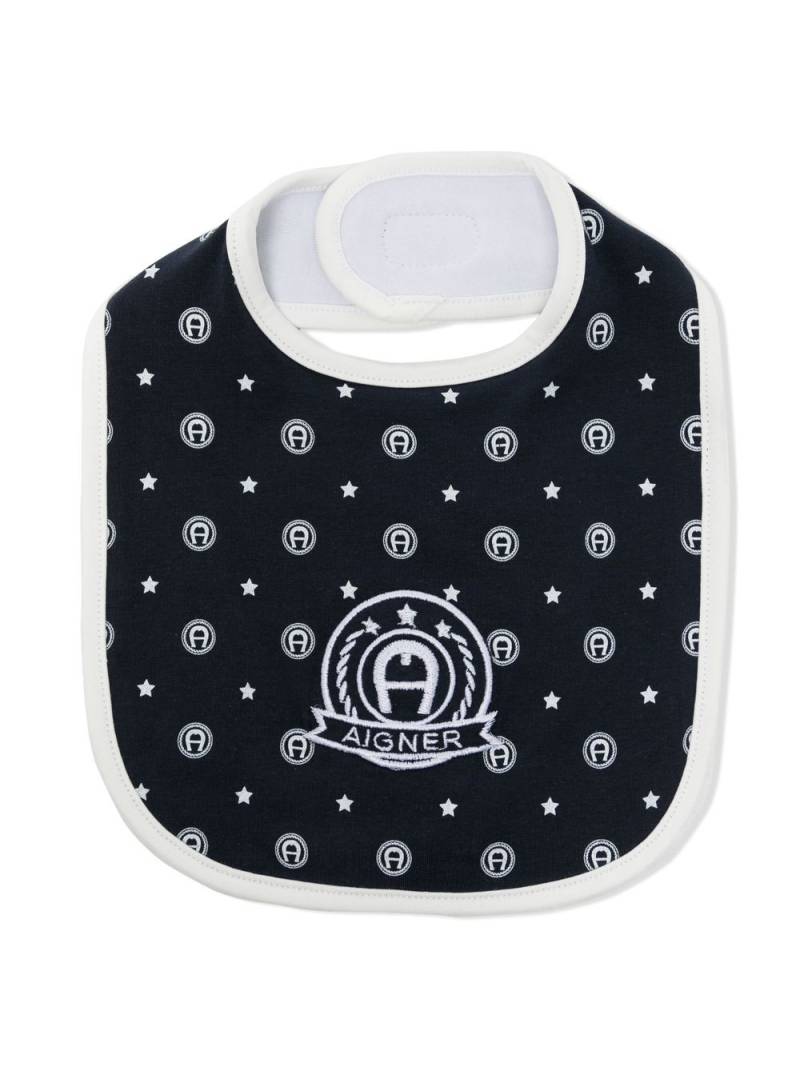 Aigner Kids embroidered-logo bib - Black von Aigner Kids